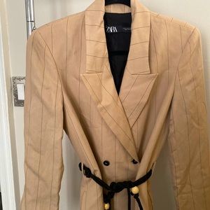 Zara Double Breasted Blazer with Rope Belt